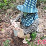 สาวเงี่ยนเก็บเห็ดถูกเยสในป่า